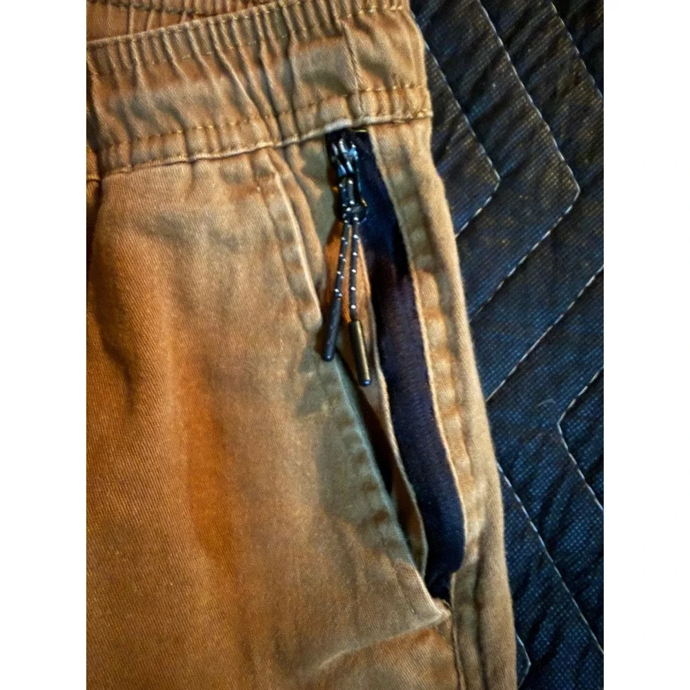 Brooklyn Cloth The Jogger Pants Mens Small Brown Twill Moto Zipper Pockets